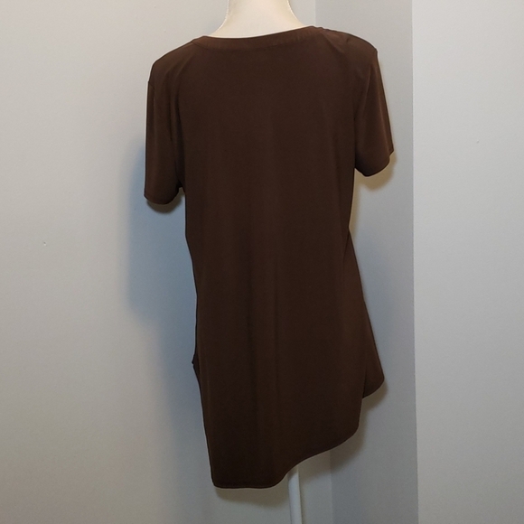 Cato Asymmetrical Hem Tunic Top M Brown VGUC - Picture 4 of 8